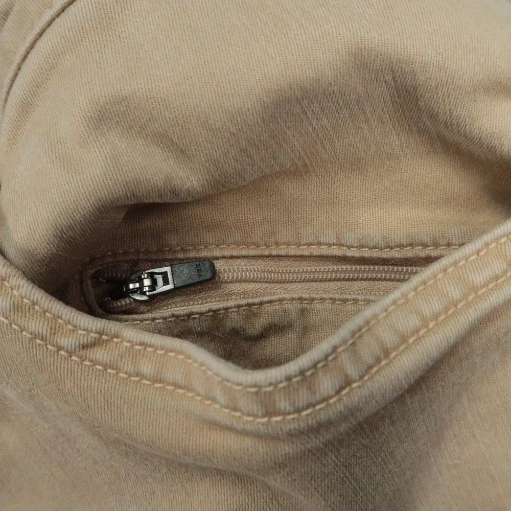 Aviator Pants Mens 40x30 Beige Straight Fit 5 Pocket Zip Chino Travel